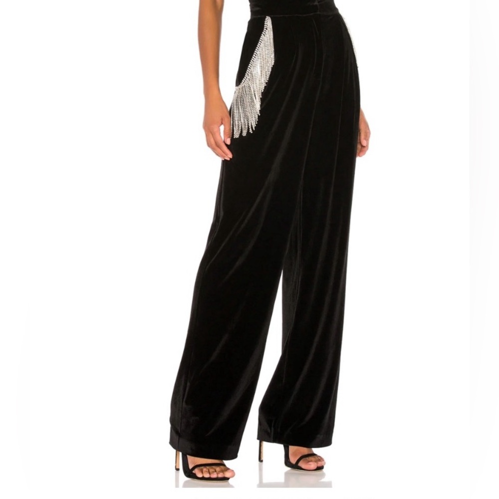 REVOLVE LPA Carlotta Velour Pants in Black size S like new condition